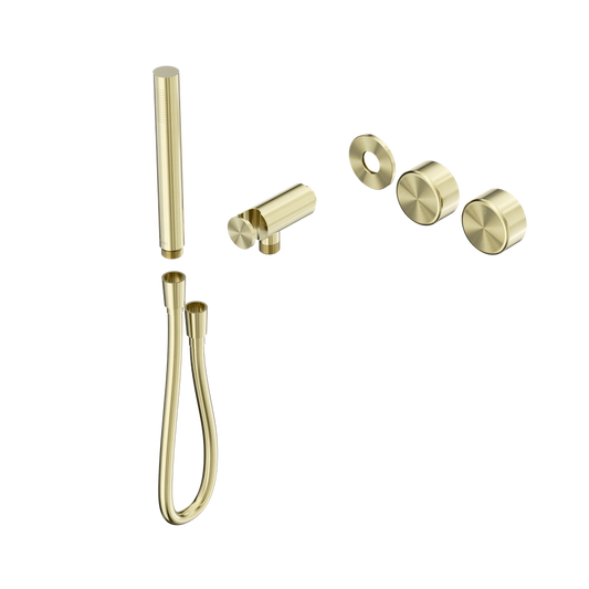 SERENITY PROGRESSIVE SHOWER SYSTEM WITH METAL HANDLE AND SLIM SHOWER TRIM KIT ONLY BRUSHED GOLD