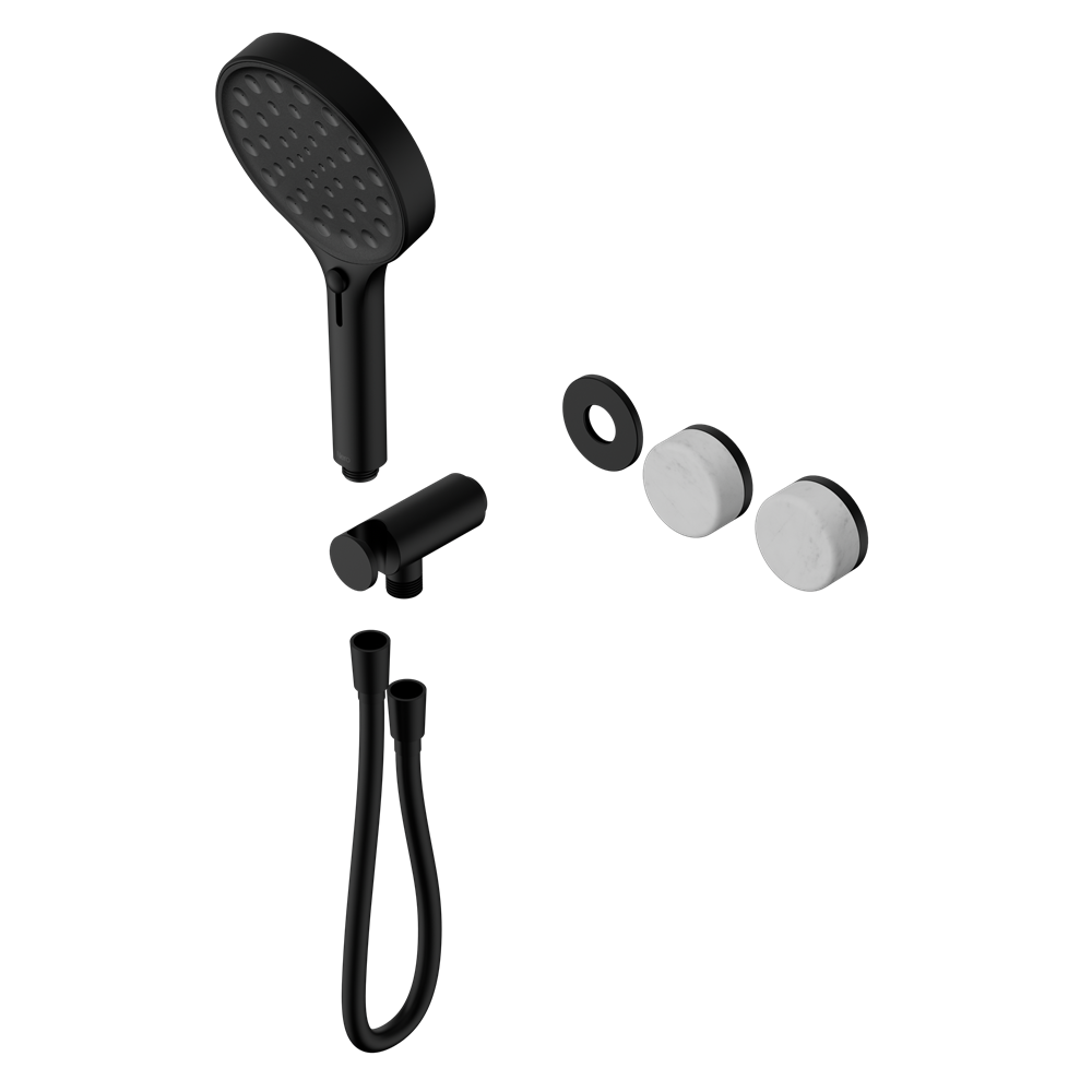SERENITY PROGRESSIVE SHOWER SYSTEM WITH CARRARA HANDLE AND SERENITY HAND SHOWER TRIM KIT ONLY MATTE BLACK