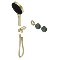 SERENITY PROGRESSIVE SHOWER SYSTEM WITH VERDE ALPI HANDLE AND SERENITY HAND SHOWER TRIM KIT ONLY BRUSHED GOLD