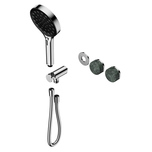 SERENITY PROGRESSIVE SHOWER SYSTEM WITH VERDE ALPI HANDLE AND SERENITY HAND SHOWER TRIM KIT ONLY CHROME