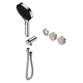 SERENITY PROGRESSIVE SHOWER SYSTEM WITH ROME TRAVERTINE HANDLE AND SERENITY HAND SHOWER TRIM KIT ONLY CHROME