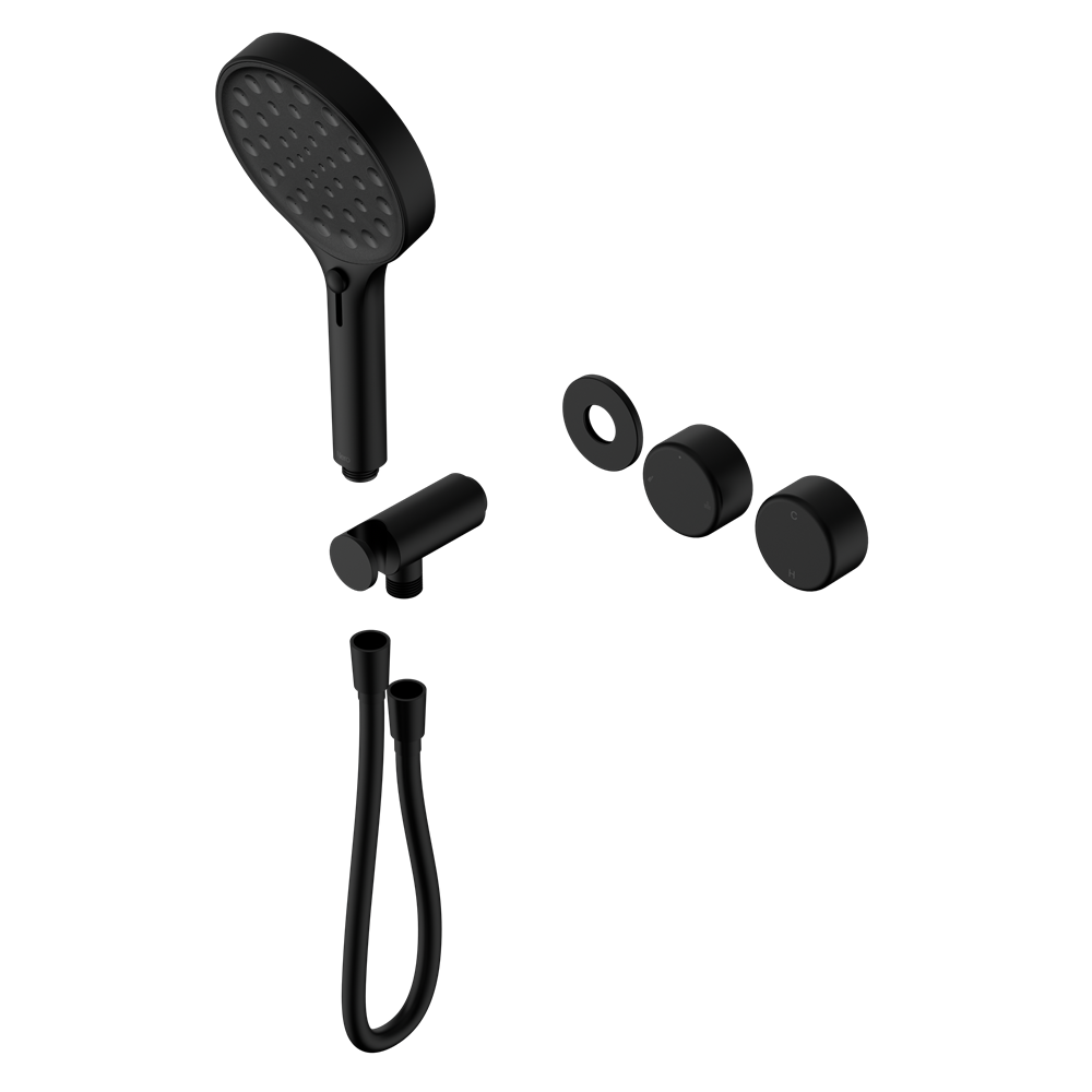 SERENITY PROGRESSIVE SHOWER SYSTEM WITH METAL HANDLE AND SERENITY HAND SHOWER TRIM KIT ONLY MATTE BLACK