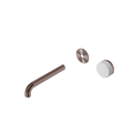 SERENITY PROGRESSIVE WALL BASIN MIXER 160/185/220MM SPOUT WITH CARRARA HANDLE TRIM KIT ONLY BRUSHED BRONZE