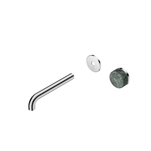 SERENITY PROGRESSIVE WALL BASIN MIXER 160/185/220MM SPOUT WITH VERDE ALPI HANDLE TRIM KIT ONLY CHROME