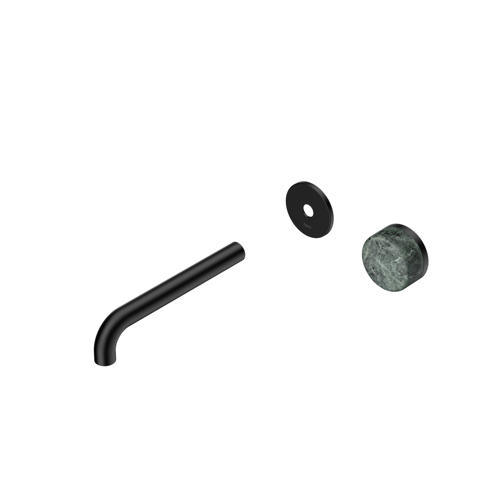 SERENITY PROGRESSIVE WALL BASIN MIXER 160/185/220MM SPOUT WITH VERDE ALPI HANDLE TRIM KIT ONLY MATTE BLACK