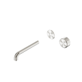 SERENITY PROGRESSIVE WALL BASIN MIXER 160/185/220MM SPOUT WITH METAL HANDLE TRIM KIT ONLY BRUSHED NICKEL