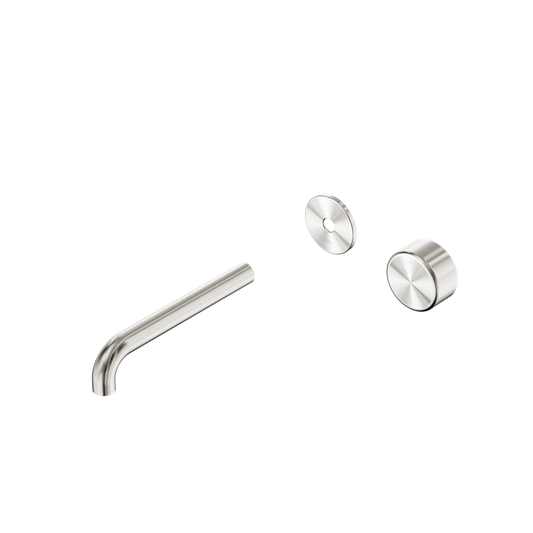 SERENITY PROGRESSIVE WALL BASIN MIXER 160/185/220MM SPOUT WITH METAL HANDLE TRIM KIT ONLY BRUSHED NICKEL