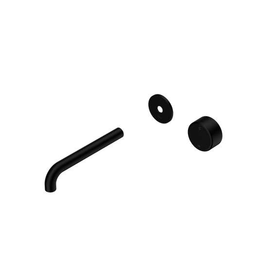 SERENITY PROGRESSIVE WALL BASIN MIXER 160/185/220MM SPOUT WITH METAL HANDLE TRIM KIT ONLY MATTE BLACK