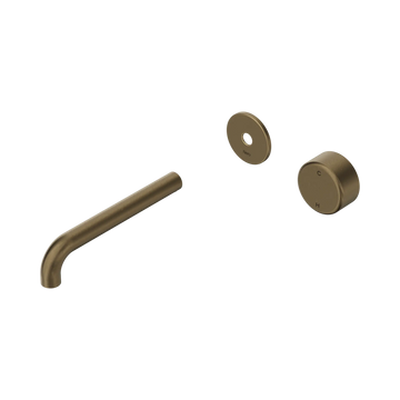 Serenity Progressive Wall Basin Mixer 185/220mm Spout With Metal Handle Trim Kit Only Tumbled Antique Brass