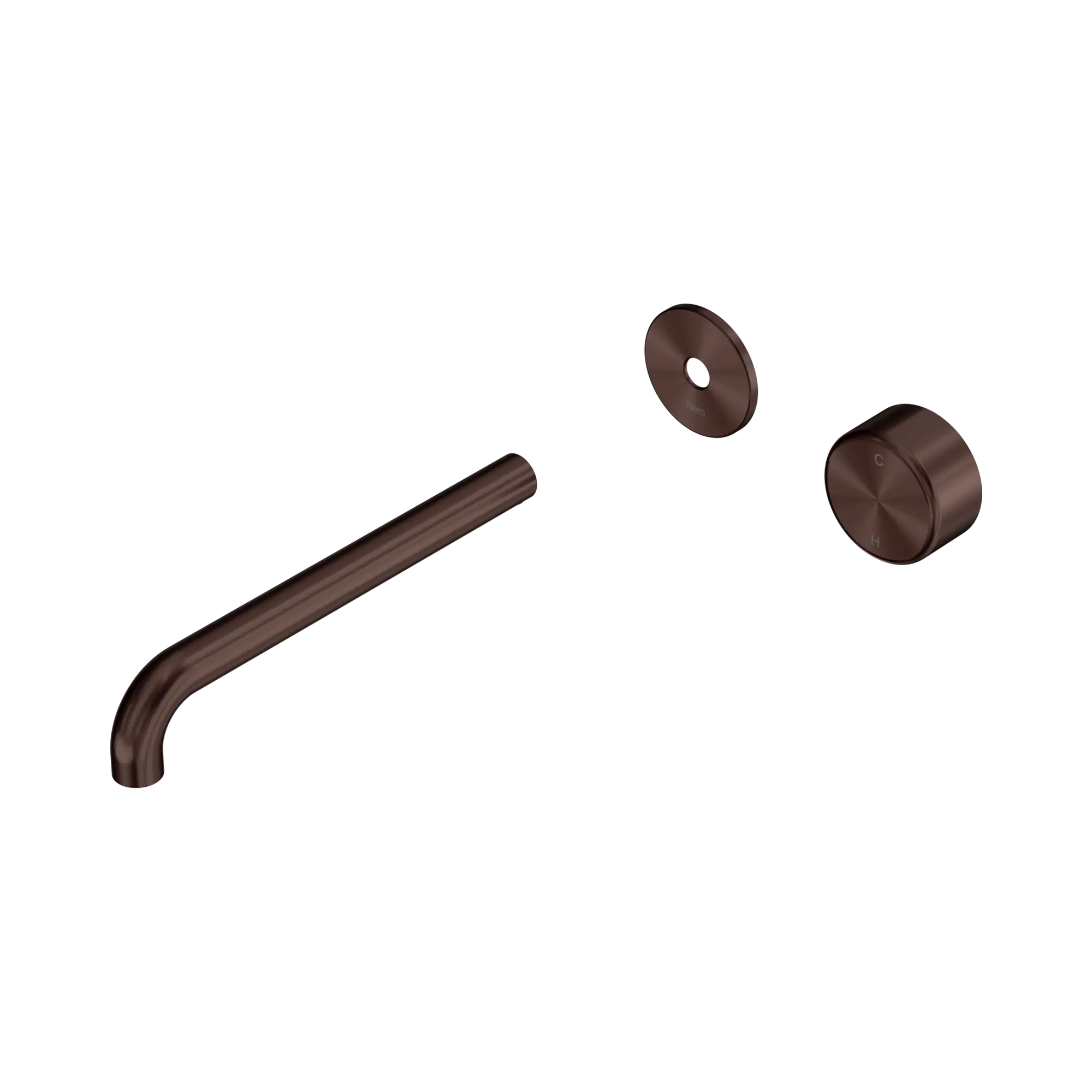 Serenity Progressive Wall Basin Mixer 185/220mm Spout With Metal Handle Trim Kit Only Rome Bronze