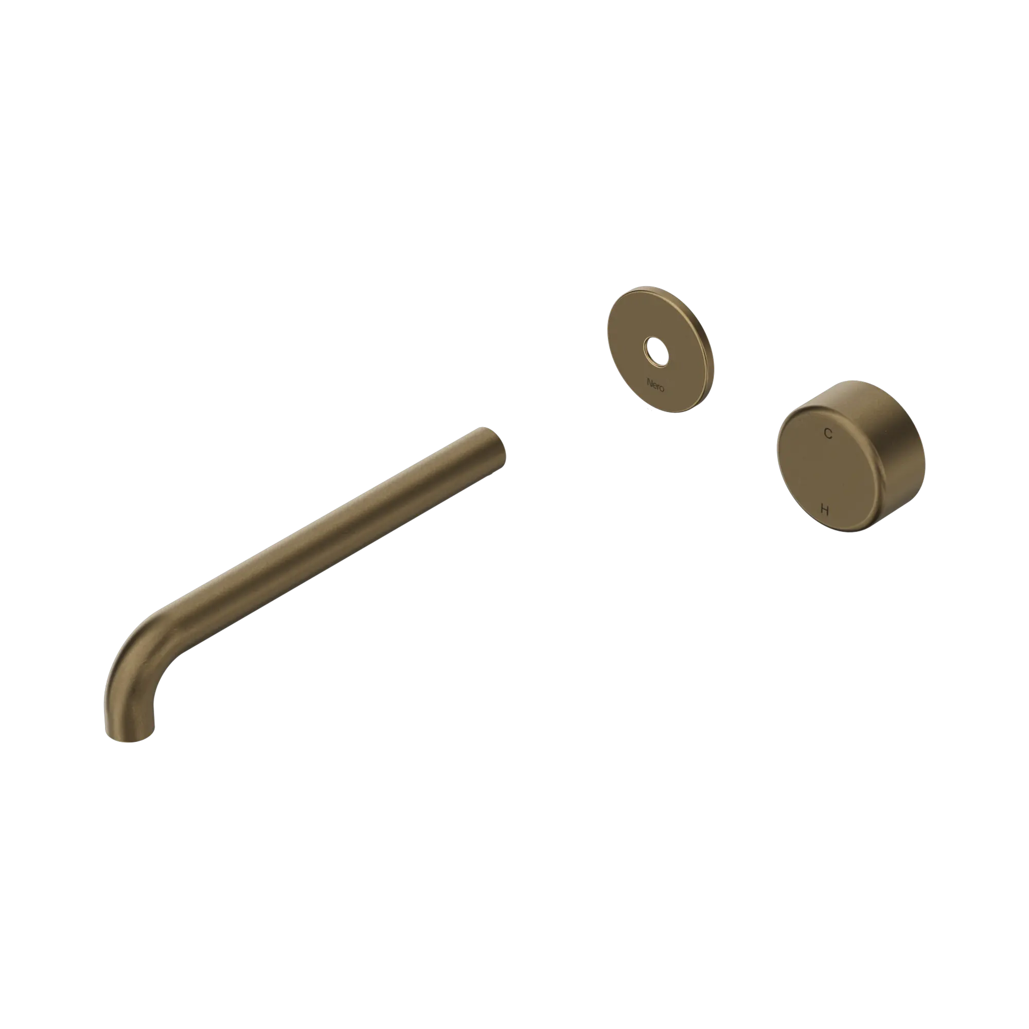 Serenity Progressive Wall Basin Mixer 185/220mm Spout With Metal Handle Trim Kit Only Tumbled Antique Brass