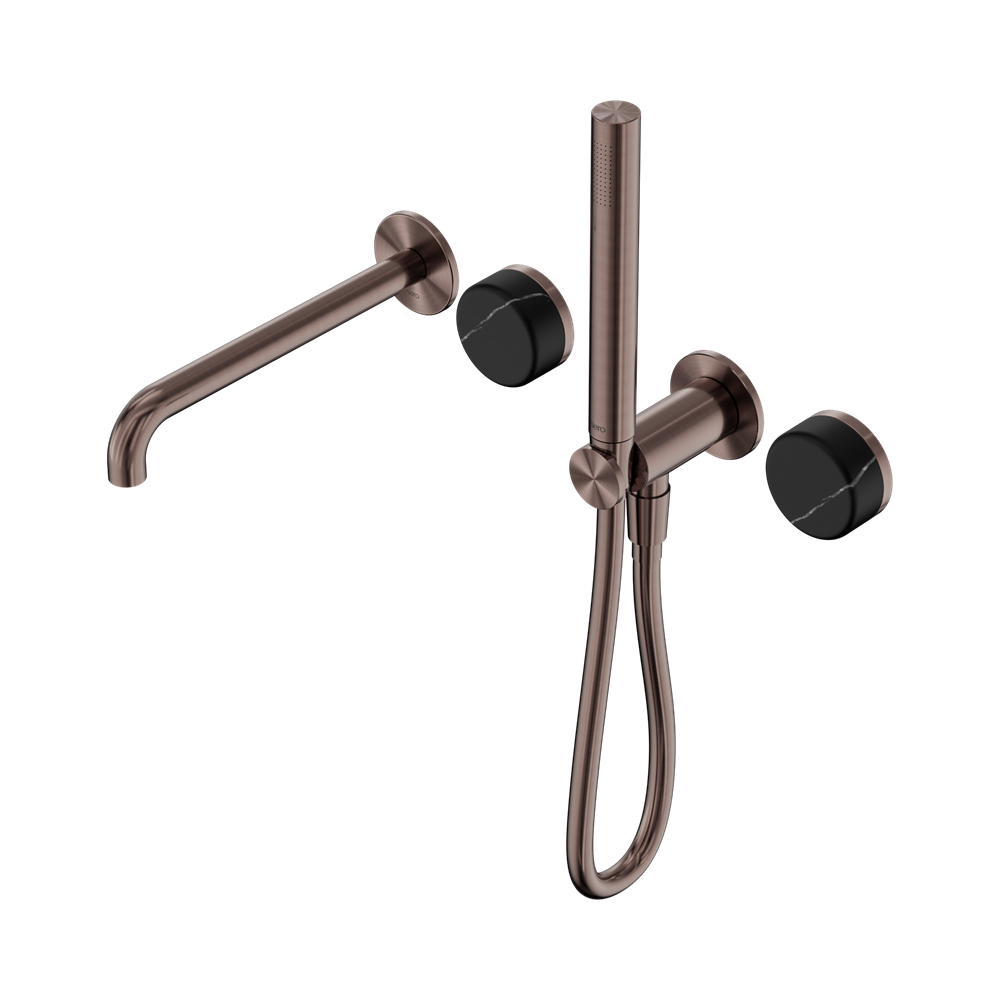 SERENITY PROGRESSIVE SHOWER SYSTEM WITH SPOUT WITH MARQUINA BRUSHED BRONZE