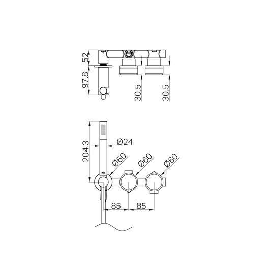 SERENITY PROGRESSIVE SHOWER SYSTEM WITH MARQUINA BRUSHED NICKEL