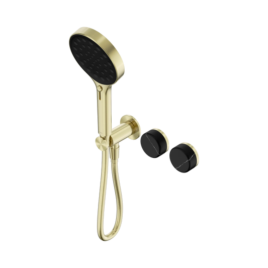 Serenity Progressive Shower System With Marquina Black Handle And Serenity Hand Shower
