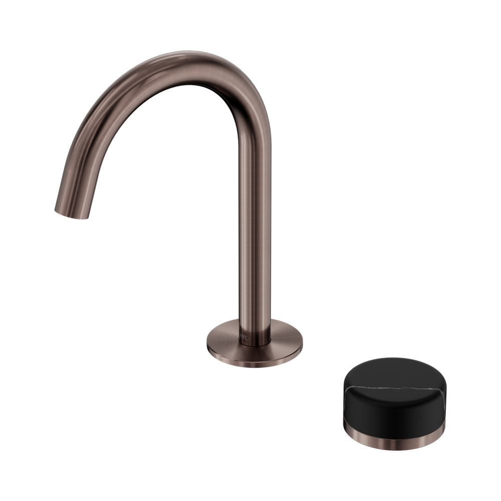 SERENITY PROGRESSIVE BASIN MIXER ARC SPOUT WITH MARQUINA BRUSHED BRONZE