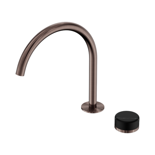 SERENITY PROGRESSIVE BATH/KITCHEN MIXER ARC SPOUT WITH MARQUINA BRUSHED BRONZE
