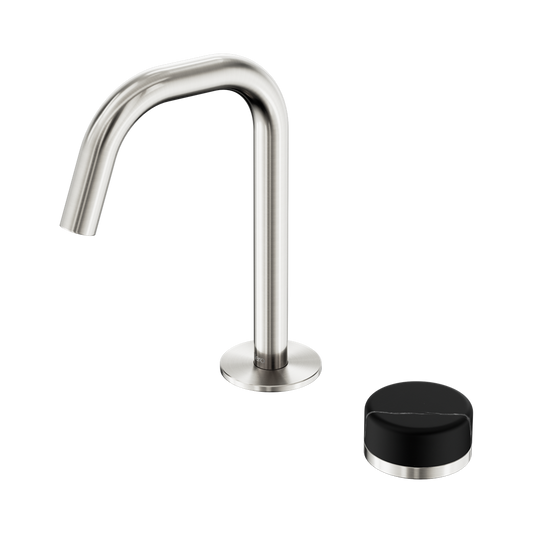 SERENITY PROGRESSIVE BASIN MIXER EDGE SPOUT WITH MARQUINA BRUSHED NICKEL