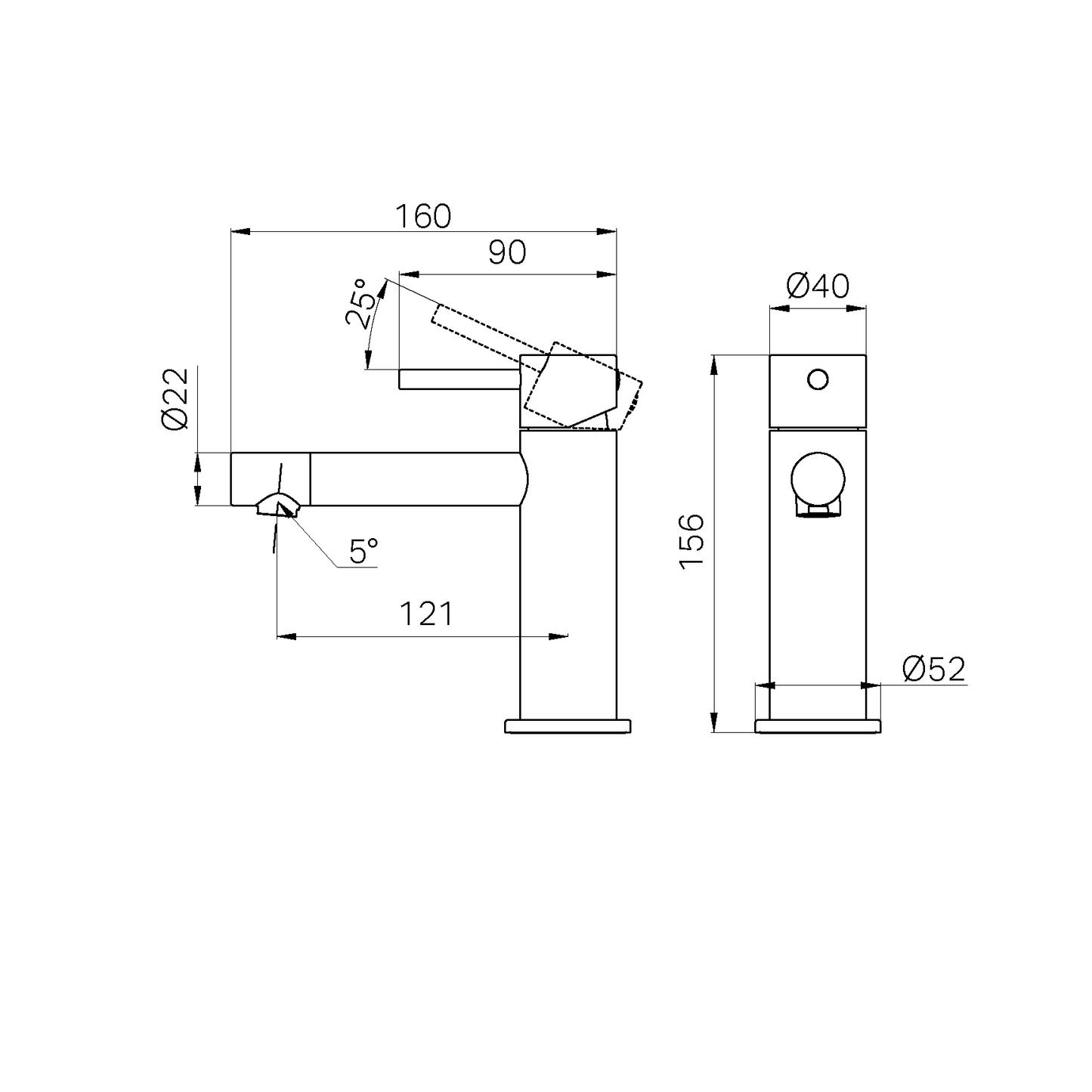 DOLCE II BASIN MIXER BRUSHED NICKEL