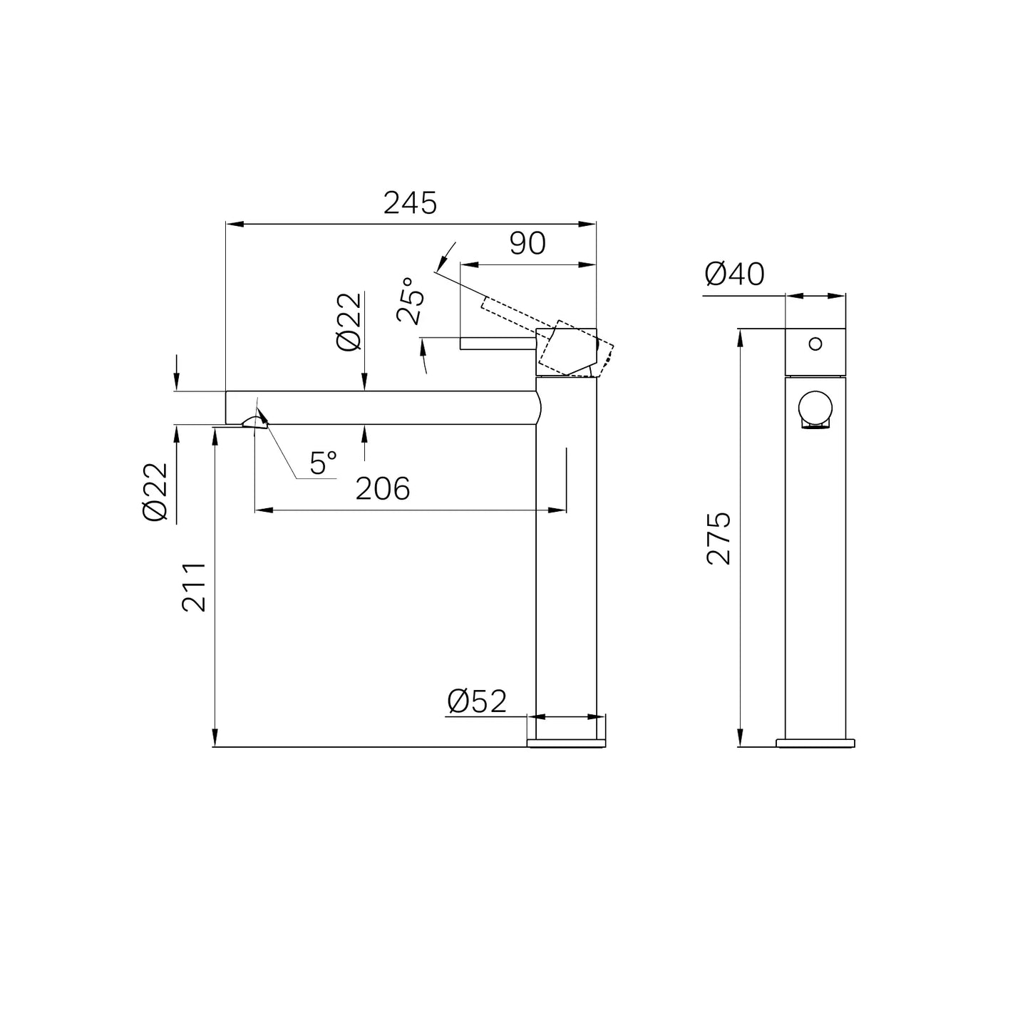 Dolce II Tall Basin Mixer
