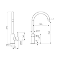 Nero Dolce II Sink Mixer Gun Metal