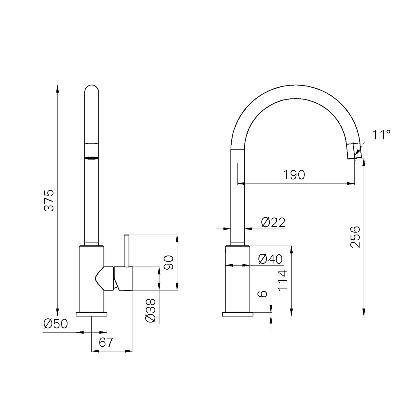 DOLCE II SINK MIXER GUN METAL