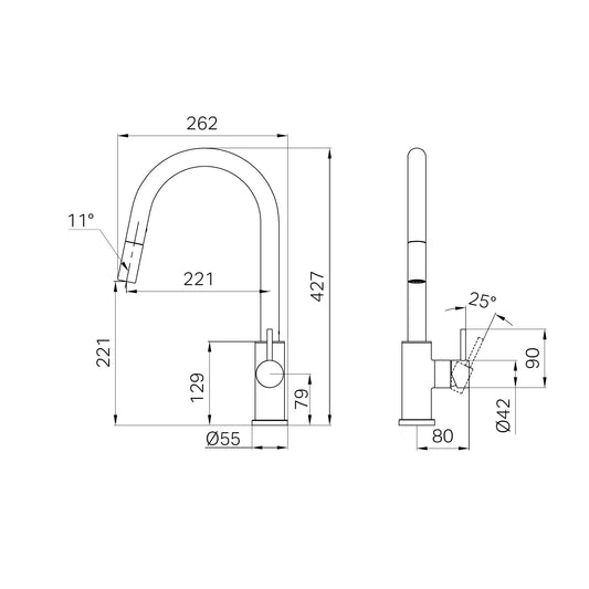 Dolce II Pull Out Sink Mixer