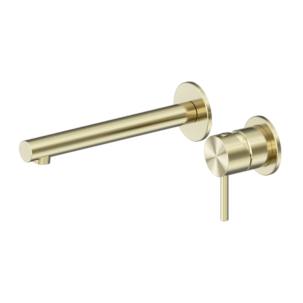 DOLCE II WALL BASIN/BATH MIXER SEPARATE BACK PLATE BRUSHED GOLD