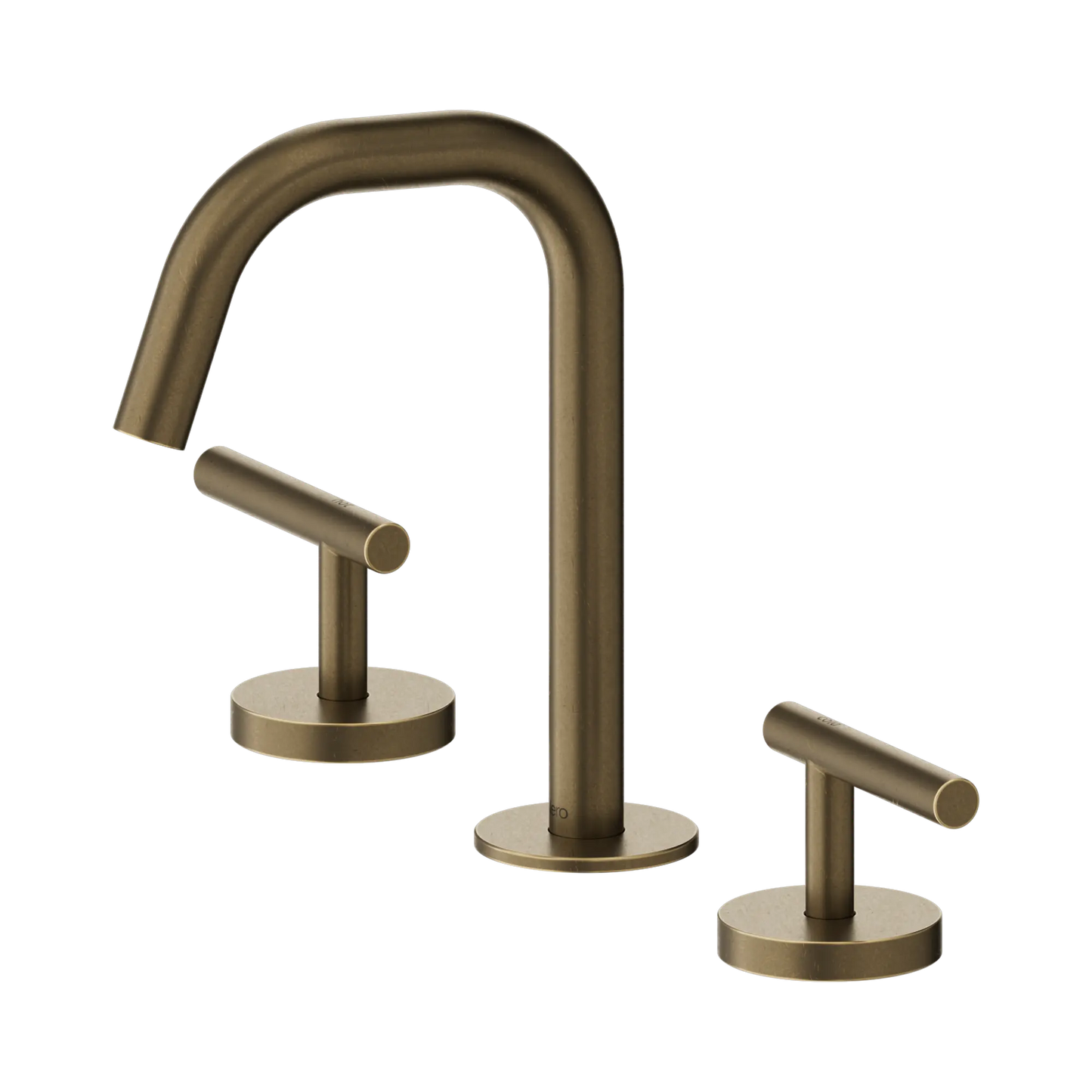 Mecca Lever Basin Set Edge Spout Tumbled Antique Brass