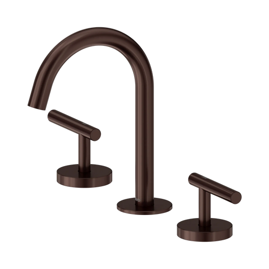 Mecca Lever Basin Set Arc Spout Rome Bronze