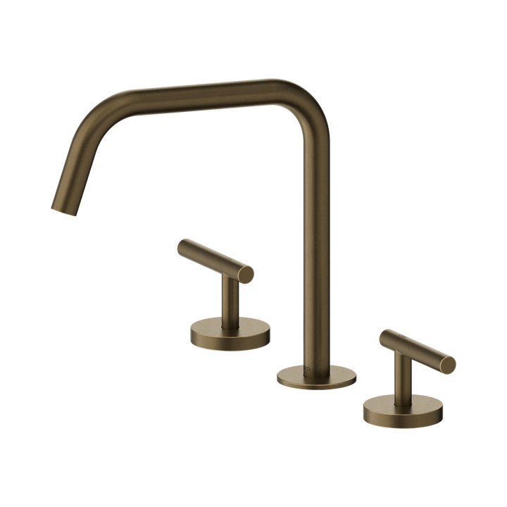 Mecca Lever Bath/Kitchen Set Edge Spout II Tumbled Antique Brass