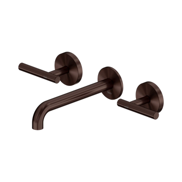 Mecca Lever Wall Basin/Bath Set 185/220mm Spout Rome Bronze