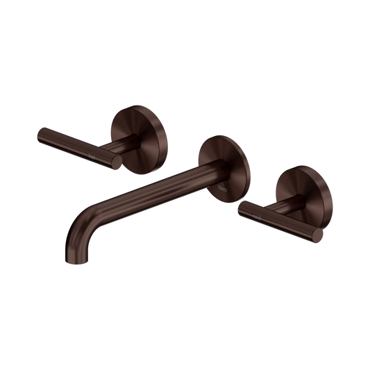 Mecca Lever Wall Basin/Bath Set 185/220mm Spout Rome Bronze