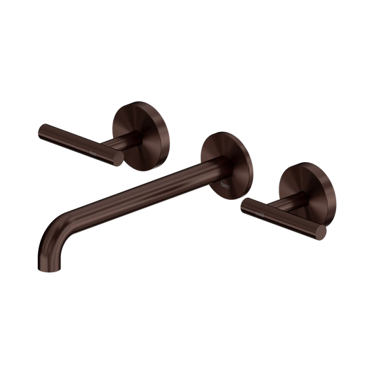 Mecca Lever Wall Basin/Bath Set 185/220mm Spout Rome Bronze