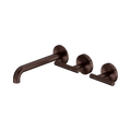 Mecca Lever Wall Basin/Bath Set 185/220mm Offset Spout Rome Bronze