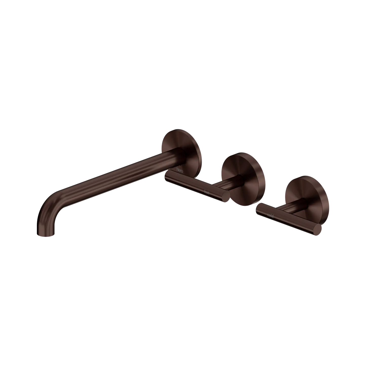 Mecca Lever Wall Basin/Bath Set 185/220mm Offset Spout Rome Bronze