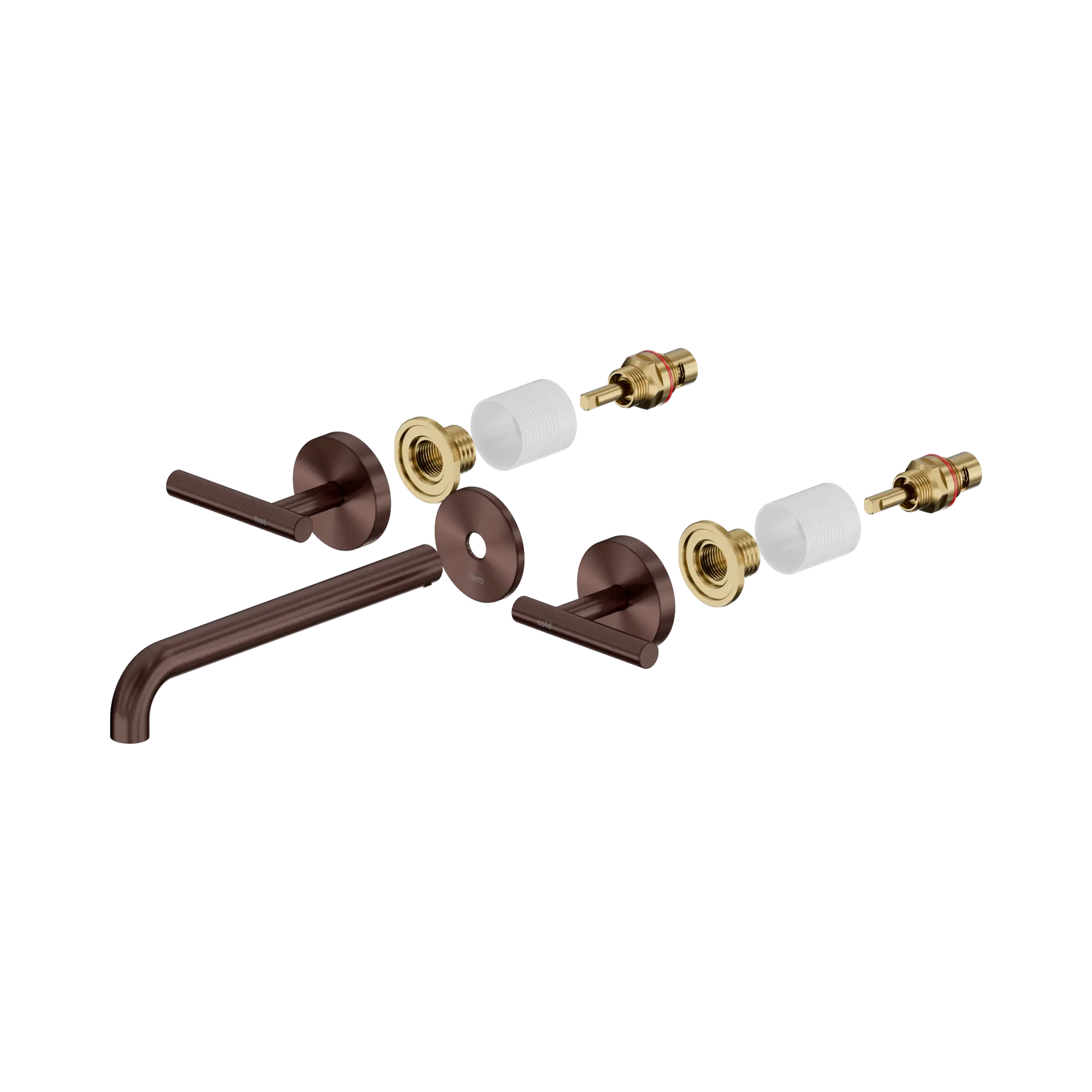 Mecca Lever Wall Basin/Bath Set 185/220mm Spout Trim Kit Only Rome Bronze