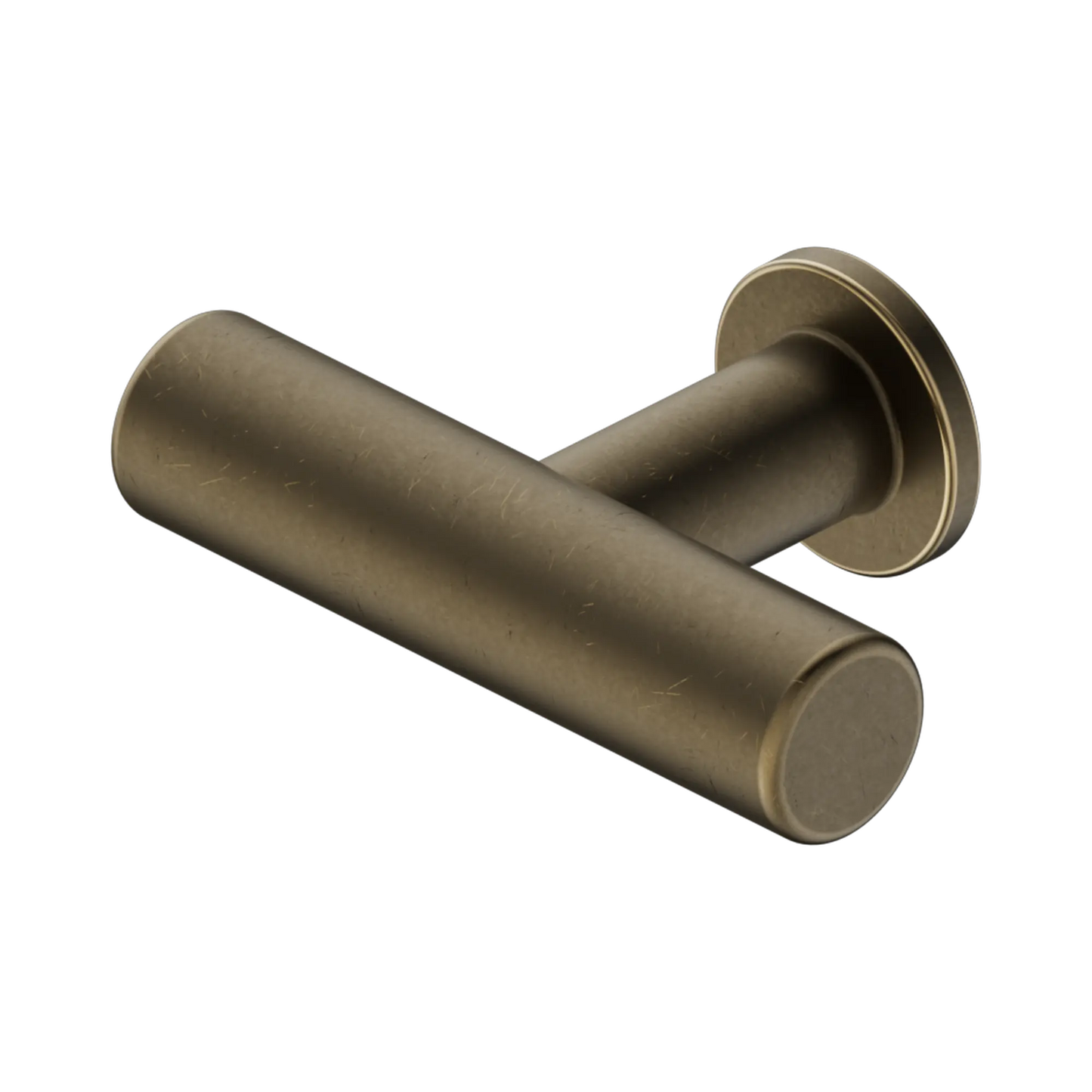 Mecca T-Pull Handle Tumbled Antique Brass