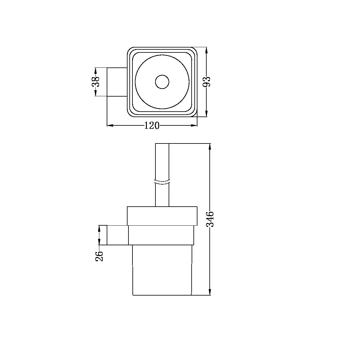 CELIA TOILET BRUSH HOLDER MATTE BLACK
