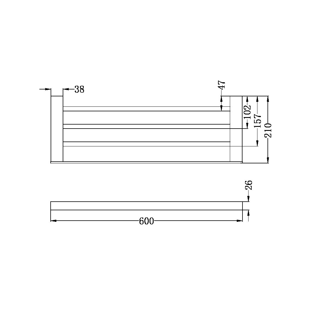 CELIA TOWEL RACK BRUSHED NICKEL