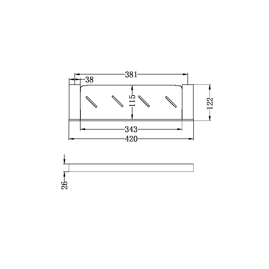 CELIA METAL SHELF BRUSHED NICKEL