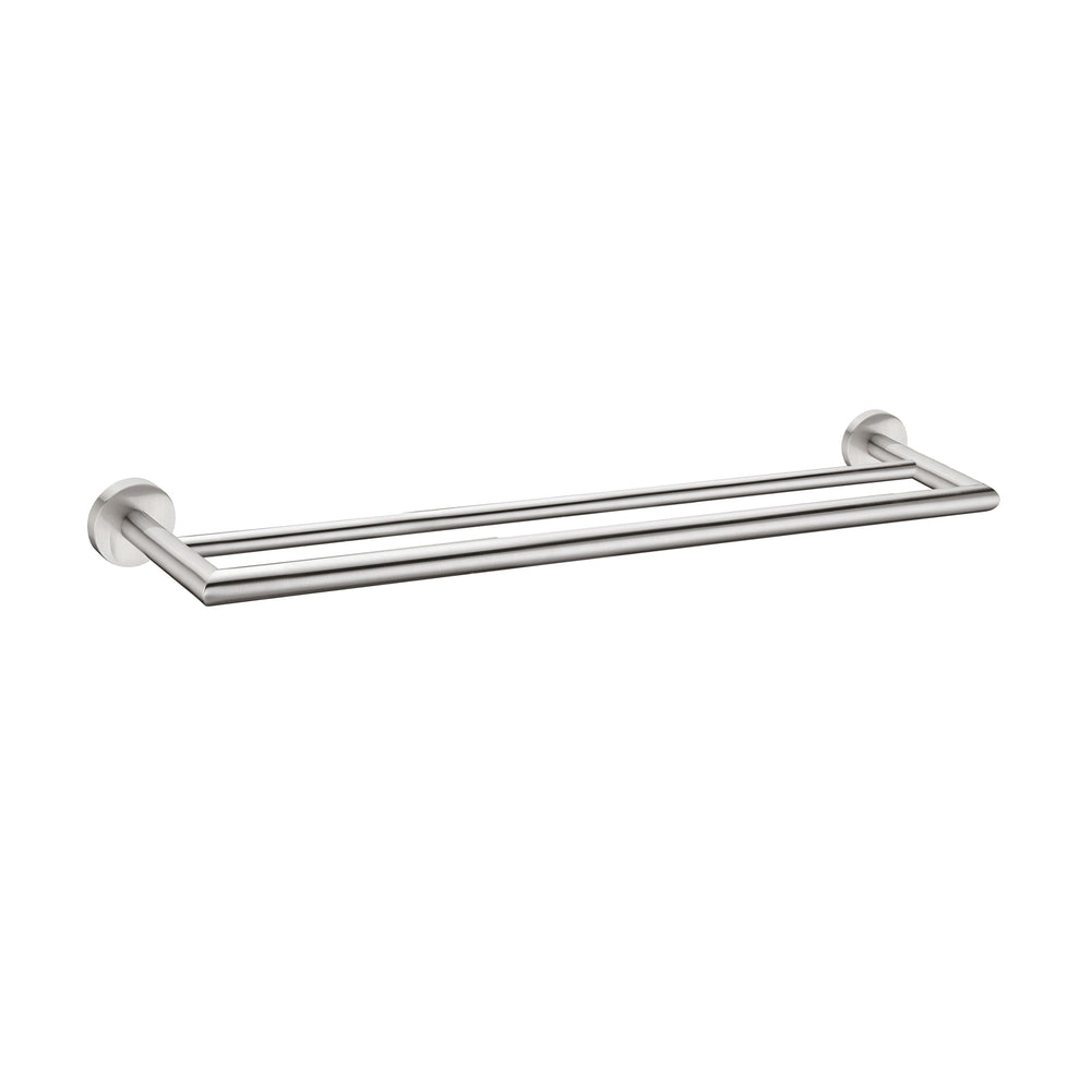 DOLCE DOUBLE TOWEL RAIL 700MM BRUSHED NICKEL