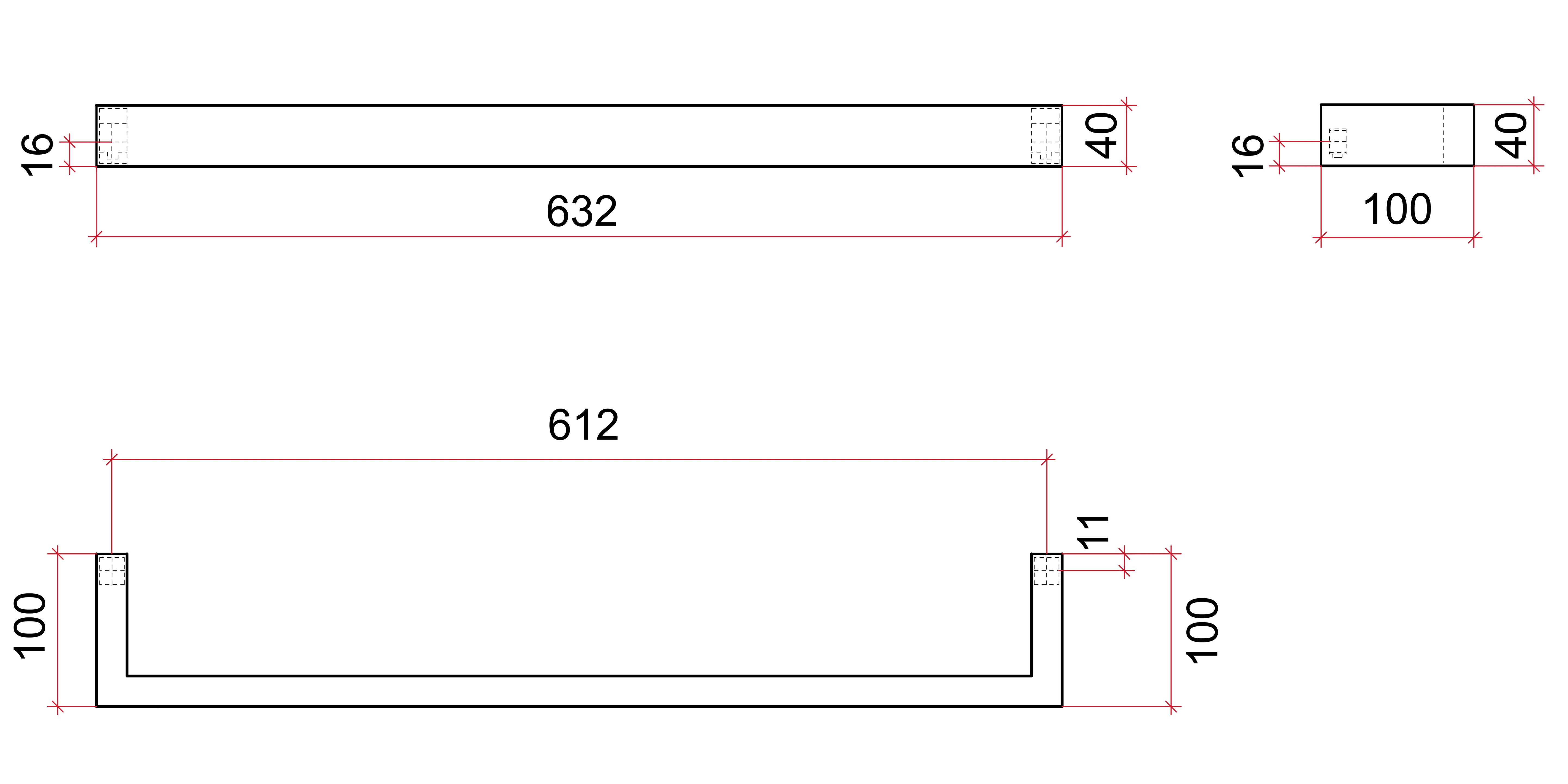 DSS6 Square Single Bar Polished Heated Towel Rail