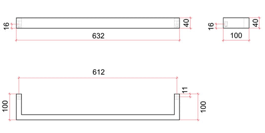 DSS6W Satin White Square Single Bar Heated Towel Rail