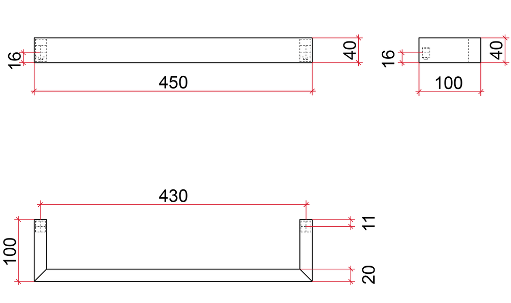 DSS4 Square Single Bar Polished Heated Towel Rail