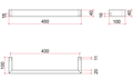 DSS4 Square Single Bar Polished Heated Towel Rail