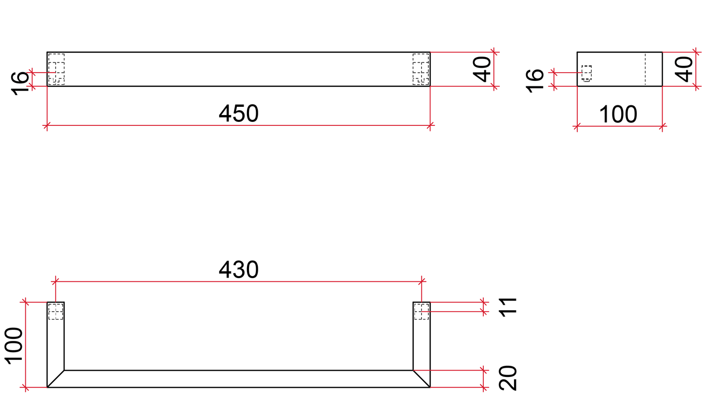 DSS4 Square Single Bar Polished Heated Towel Rail