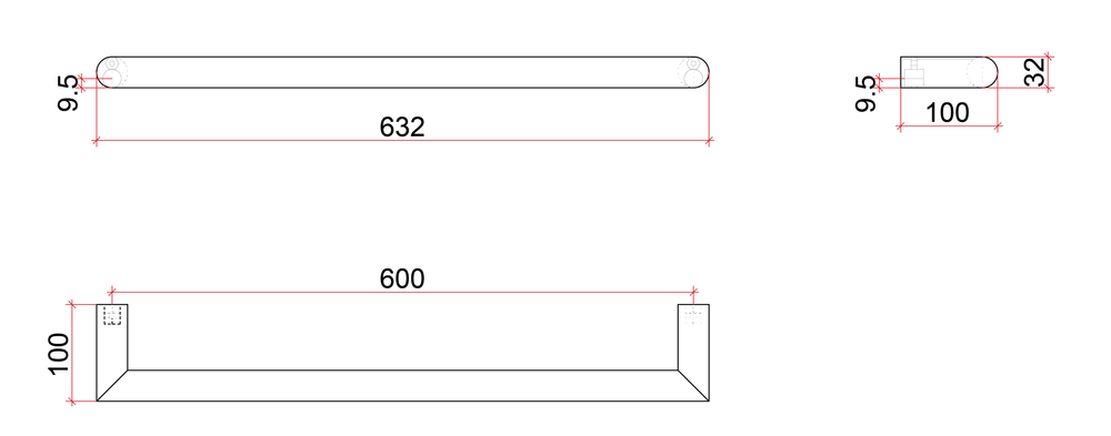 DSR6BB Brushed Brass Round Single Bar Heated Towel Rail