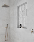 ROUND WALL SHOWER CURVED ARM 400MM