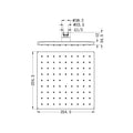 250MM ABS SQUARE SHOWER HEAD BRUSHED NICKEL