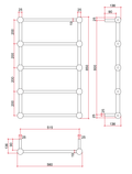 SB34M Straight Round Heritage Ladder Polished Heated Towel Rail